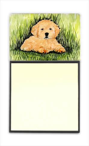 Golden Retriever Refiillable Sticky Note Holder or Postit Note Dispenser