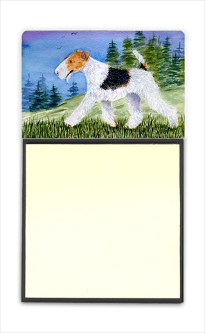 Fox Terrier Refiillable Sticky Note Holder or Postit Note Dispenser