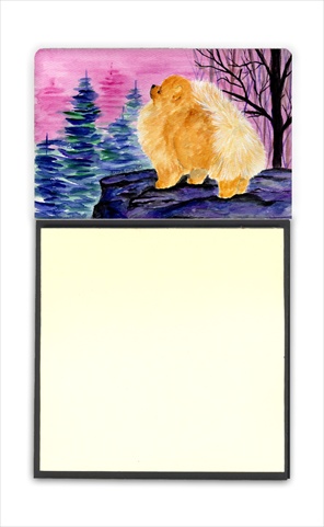 Pomeranian Refiillable Sticky Note Holder or Postit Note Dispenser