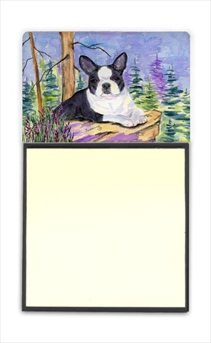 Boston Terrier Refiillable Sticky Note Holder or Postit Note Dispenser