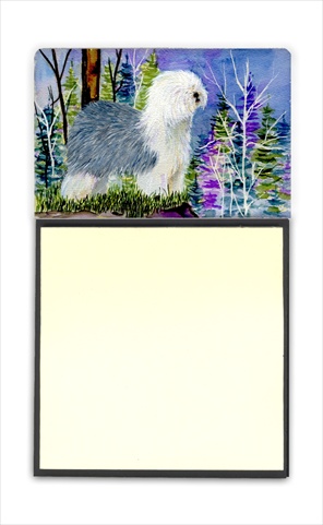 Picture of Carolines Treasures SS8641SN Old English Sheepdog Refiillable Sticky Note Holder or Postit Note Dispenser