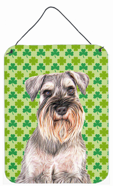 St. Patrick's Day Shamrock Schnauzer Aluminium Metal Wall or Door Hanging Prints