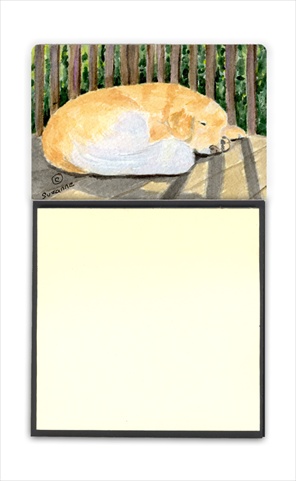 Golden Retriever Refiillable Sticky Note Holder or Postit Note Dispenser