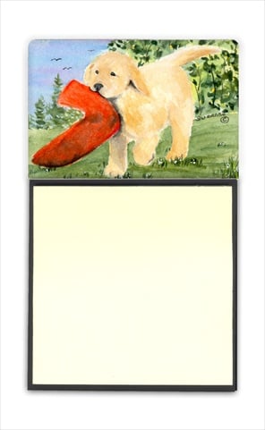 Golden Retriever Refiillable Sticky Note Holder or Postit Note Dispenser