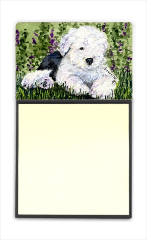Old English Sheepdog Refiillable Sticky Note Holder or Postit Note Dispenser
