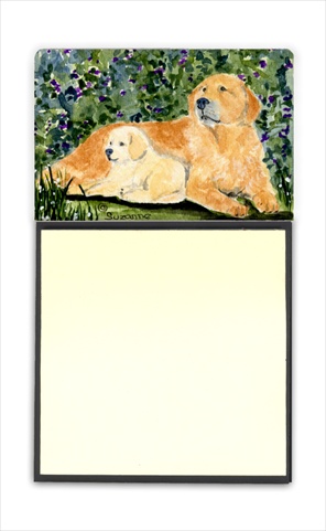 Golden Retriever Refiillable Sticky Note Holder or Postit Note Dispenser