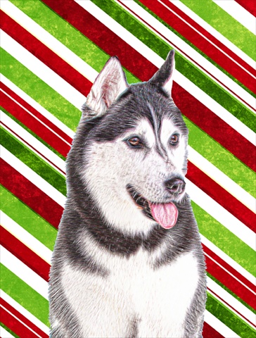 Candy Cane Holiday Christmas Alaskan Malamute Flag Garden Size