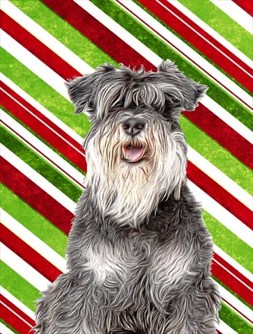 Candy Cane Holiday Christmas Schnauzer Flag Garden Size
