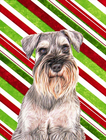 Candy Cane Holiday Christmas Schnauzer Flag Garden Size