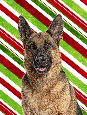 Candy Cane Holiday Christmas German Shepherd Flag Garden Size