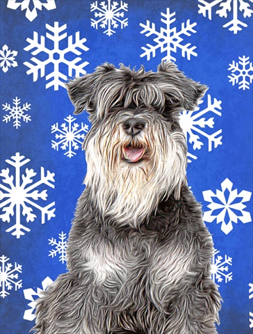 Winter Snowflakes Holiday Schnauzer Flag Garden Size