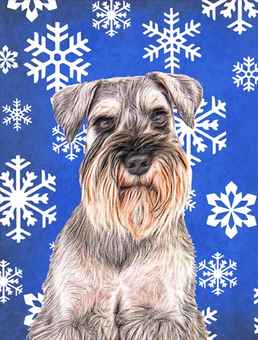 Winter Snowflakes Holiday Schnauzer Flag Garden Size