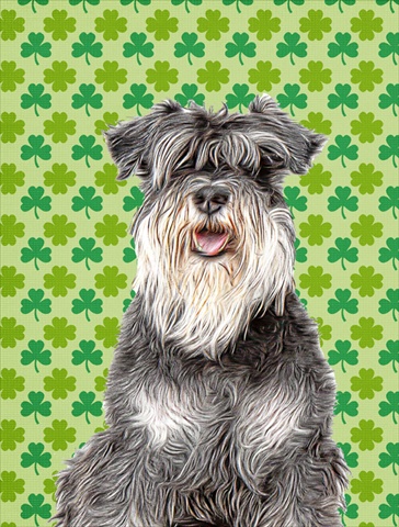 St. Patricks Day Shamrock Schnauzer Flag Garden Size