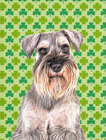 St. Patricks Day Shamrock Schnauzer Flag Garden Size