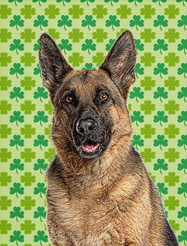 St. Patricks Day Shamrock German Shepherd Flag Garden Size