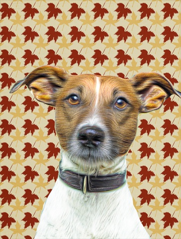 Fall Leaves Jack Russell Terrier Flag Garden Size