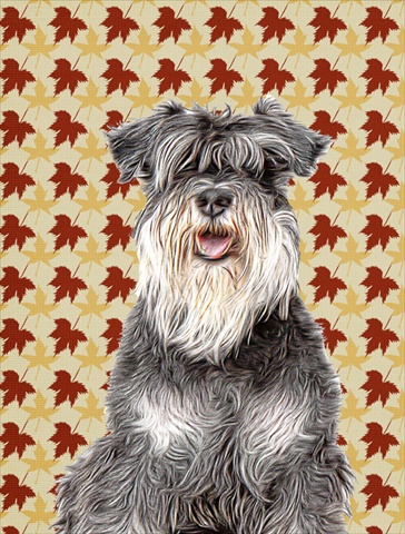 Fall Leaves Schnauzer Flag Garden Size