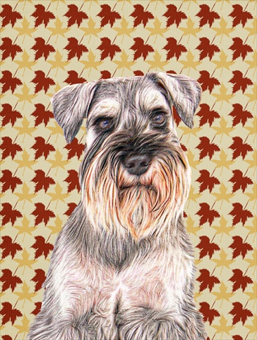 Fall Leaves Schnauzer Flag Garden Size