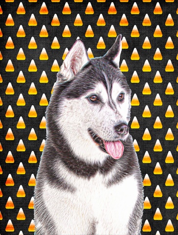 Candy Corn Halloween Alaskan Malamute Flag Garden Size