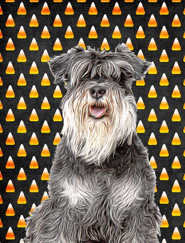 Candy Corn Halloween Schnauzer Flag Garden Size
