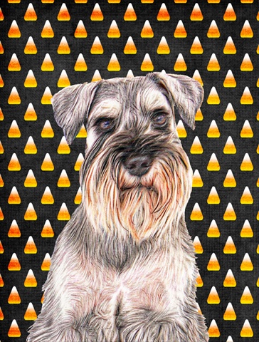 Candy Corn Halloween Schnauzer Flag Garden Size