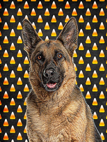 Candy Corn Halloween German Shepherd Flag Garden Size