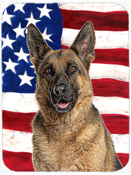 USA American Flag with German Shepherd Mouse Pad