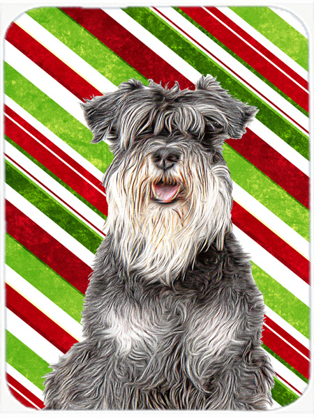 Candy Cane Holiday Christmas Schnauzer Mouse Pad, Hot Pad or Trivet