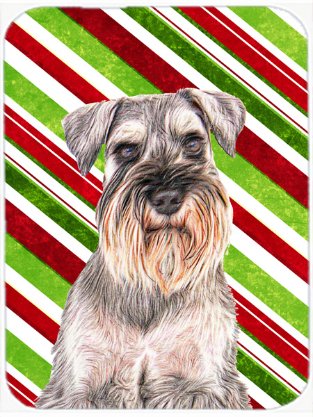 Candy Cane Holiday Christmas Schnauzer Mouse Pad, Hot Pad or Trivet
