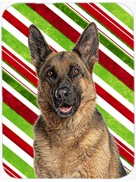 Candy Cane Holiday Christmas German Shepherd Mouse Pad, Hot Pad or Trivet