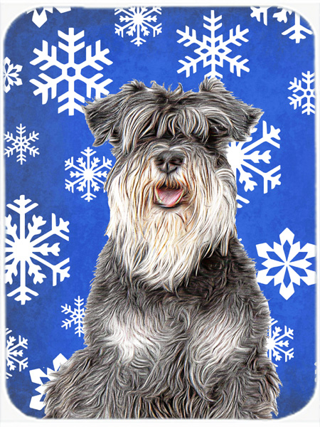 Winter Snowflakes Holiday Schnauzer Mouse Pad, Hot Pad or Trivet