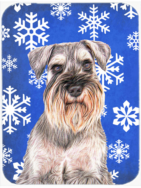 Winter Snowflakes Holiday Schnauzer Mouse Pad, Hot Pad or Trivet
