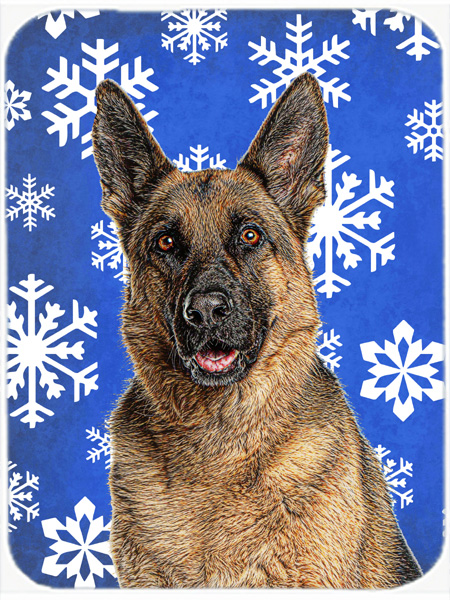 Winter Snowflakes Holiday German Shepherd Mouse Pad, Hot Pad or Trivet
