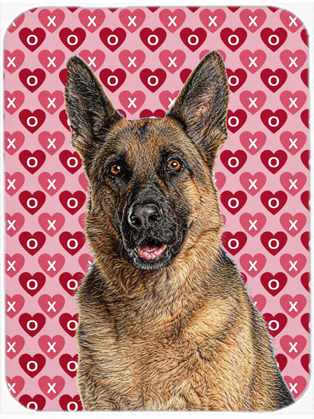 Hearts Love and Valentines Day German Shepherd Mouse Pad, Hot Pad or Trivet