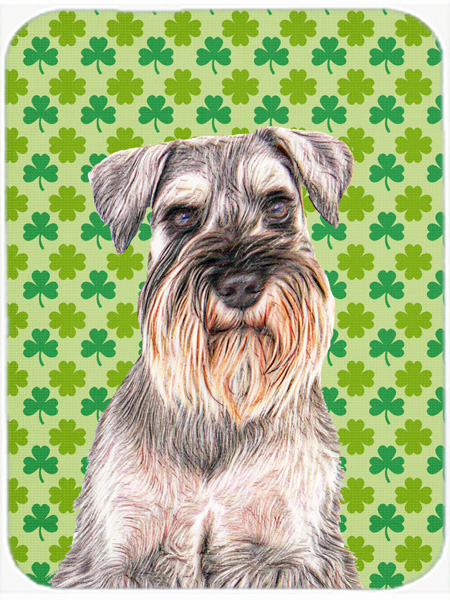 St. Patricks Day Shamrock Schnauzer Mouse Pad, Hot Pad or Trivet