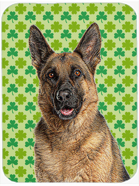 St. Patricks Day Shamrock German Shepherd Mouse Pad, Hot Pad or Trivet