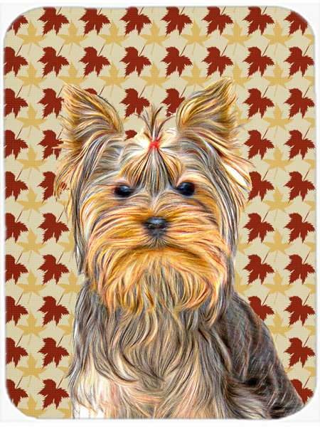 Fall Leaves Yorkie & Yorkshire Terrier Mouse Pad, Hot Pad or Trivet