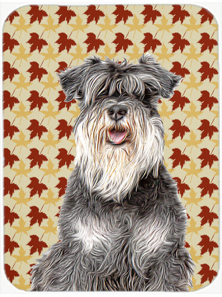 Fall Leaves Schnauzer Mouse Pad, Hot Pad or Trivet