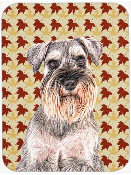 Fall Leaves Schnauzer Mouse Pad, Hot Pad or Trivet