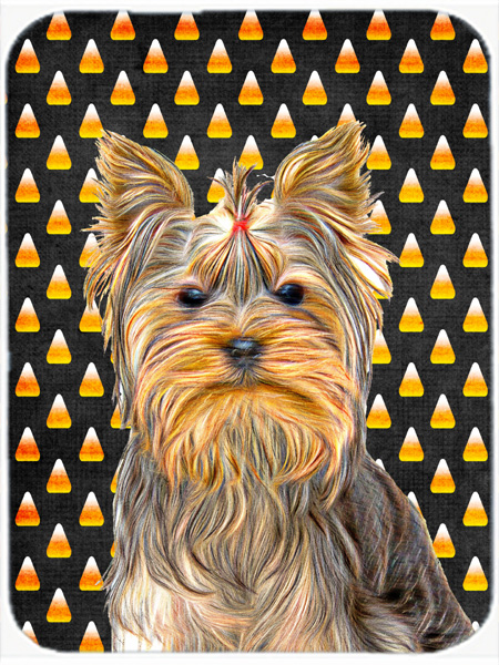 Candy Corn Halloween Yorkie & Yorkshire Terrier Mouse Pad, Hot Pad or Trivet