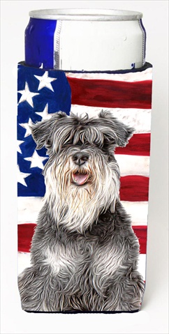 USA American Flag with Schnauzer Michelob Ultra bottle sleeves for slim cans