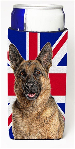 German Shepherd with English Union Jack British Flag Michelob Ultra bottle sleeves for slim cans
