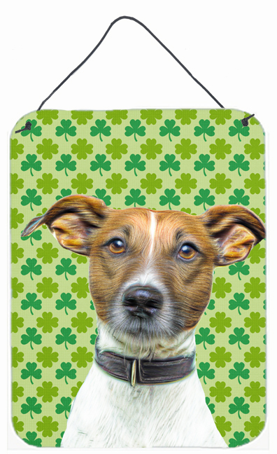 St. Patricks Day Shamrock Jack Russell Terrier Aluminium Metal Wall or Door Hanging Prints