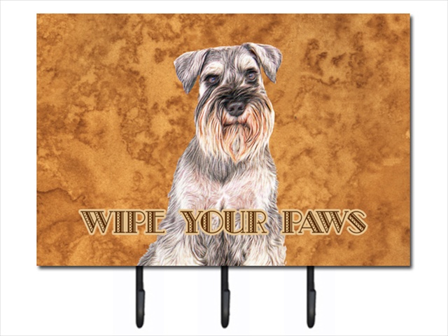 KJ1220TH68 Schnauzer Wipe your Paws Leash or Key Holder