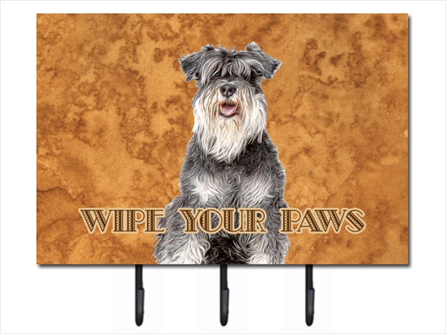 KJ1221TH68 Schnauzer Wipe your Paws Leash or Key Holder