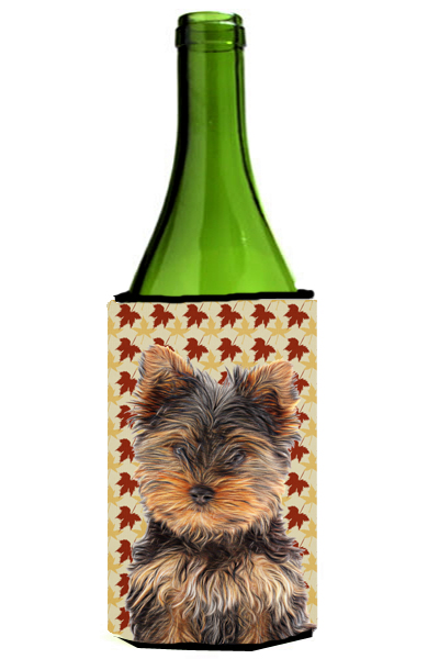 Fall Leaves Yorkie Puppy & Yorkshire Terrier Wine bottle sleeve Hugger