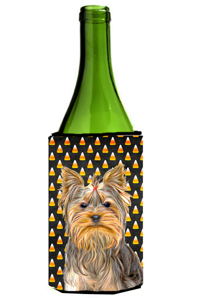 Candy Corn Halloween Yorkie & Yorkshire Terrier Wine bottle sleeve Hugger