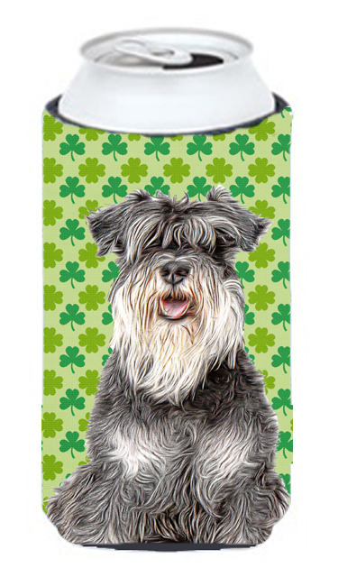 St. Patricks Day Shamrock Schnauzer Tall Boy bottle sleeve Hugger