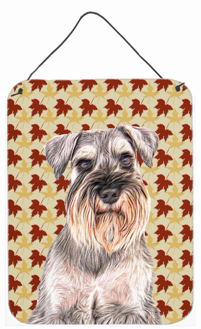 Fall Leaves Schnauzer Aluminium Metal Wall or Door Hanging Prints