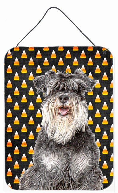 Candy Corn Halloween Schnauzer Aluminium Metal Wall or Door Hanging Prints